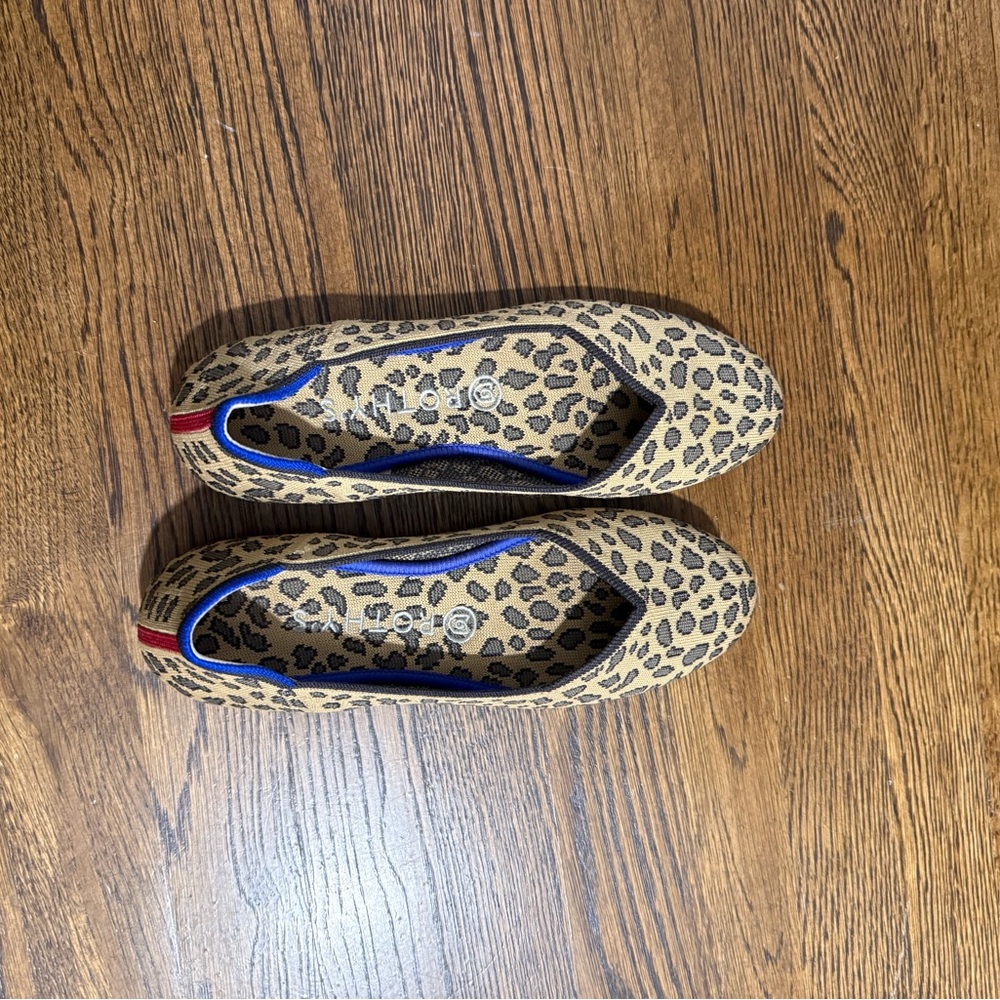 Leopard Print Women's Ballet Flats - Tan